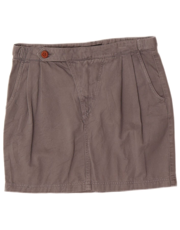 Zara Femmes Trafaluc Pegged Mini Jupe EU 40 Moyen W30 Gris Coton