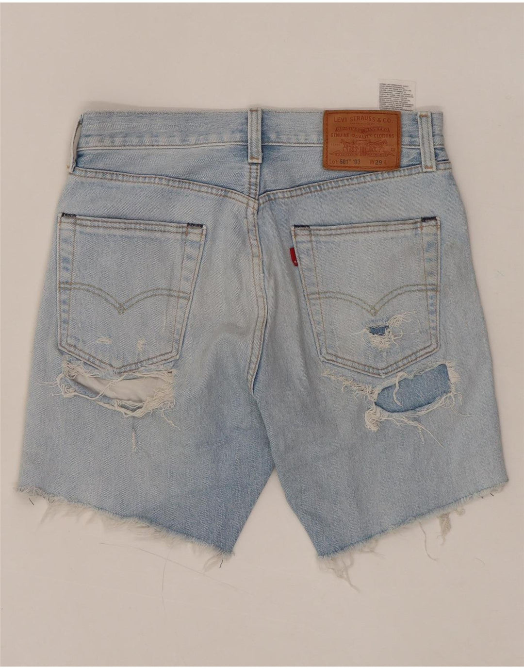 LEVI'S Short 501 taille haute en jean vieilli pour femme W29 Bleu moyen