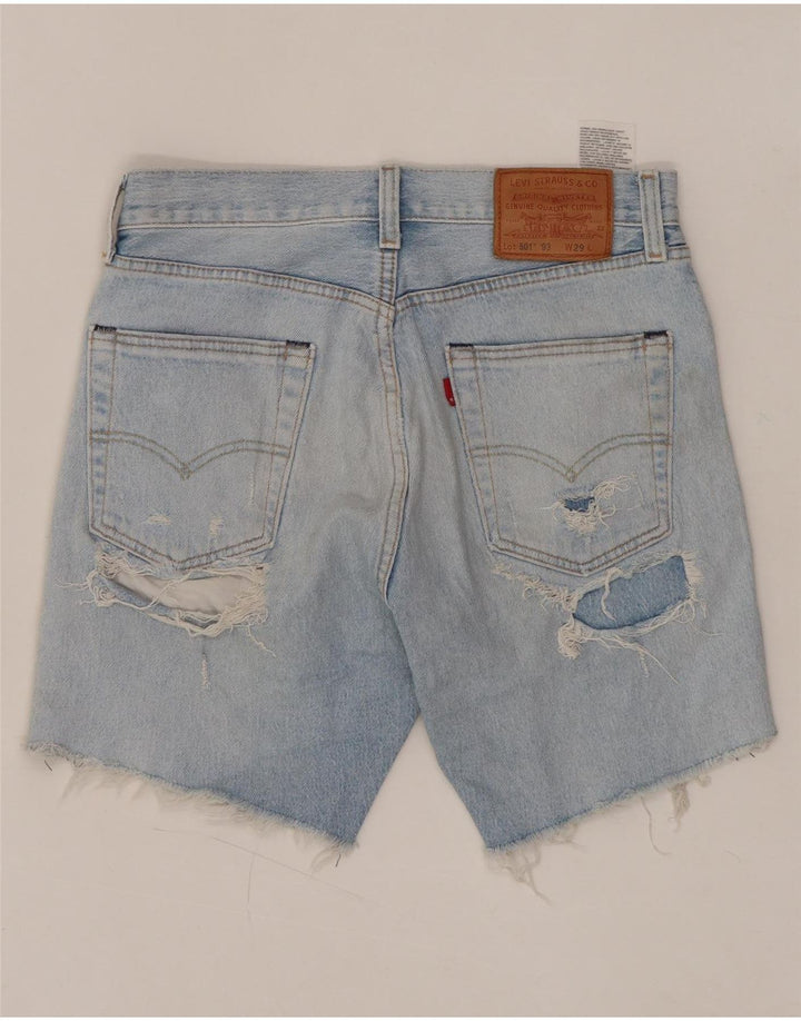 LEVI'S Short 501 taille haute en jean vieilli pour femme W29 Bleu moyen