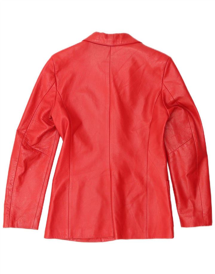 Victory Veste blazer en cuir à 3 boutons pour femme IT 42 Rouge moyen