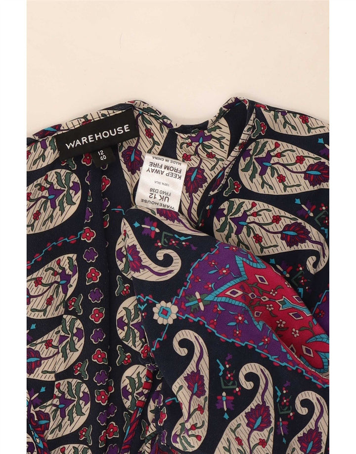 Warehouse Robe caftan pour femme UK 42 en soie cachemire multicolore moyenne