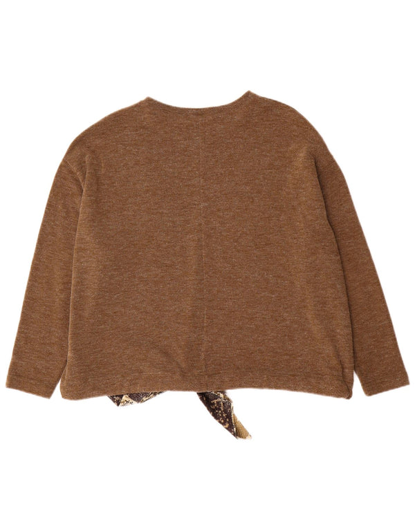 Zara Pull col bateau pour femme UK 14 Marron moyen imprimé animal
