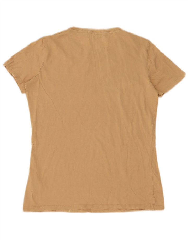 Guess T-Shirt Femme Top UK 12 Coton Beige Moyen