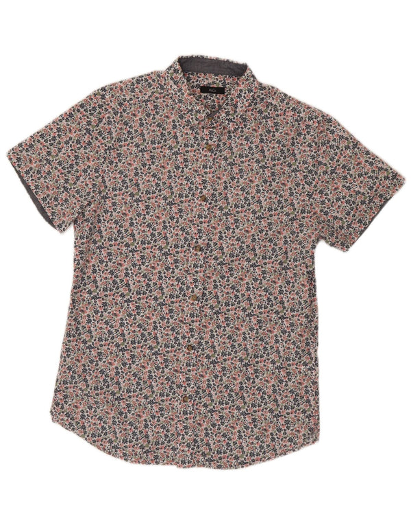 M&Co Chemise à Manches Courtes Homme Petit Coton Floral Multicolore