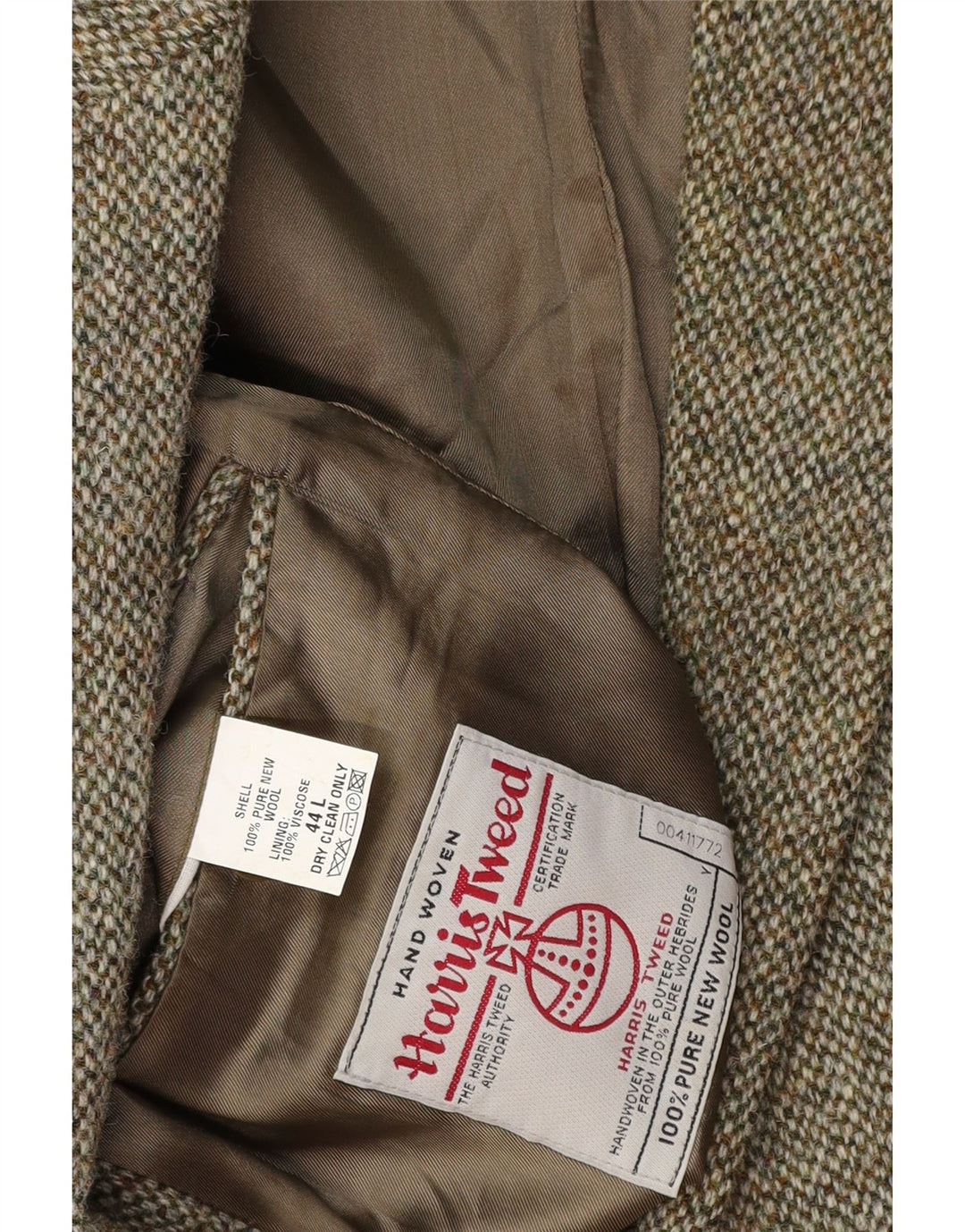 HARRIS TWEED Veste blazer à 2 boutons pour homme UK 44 2XL Laine kaki
