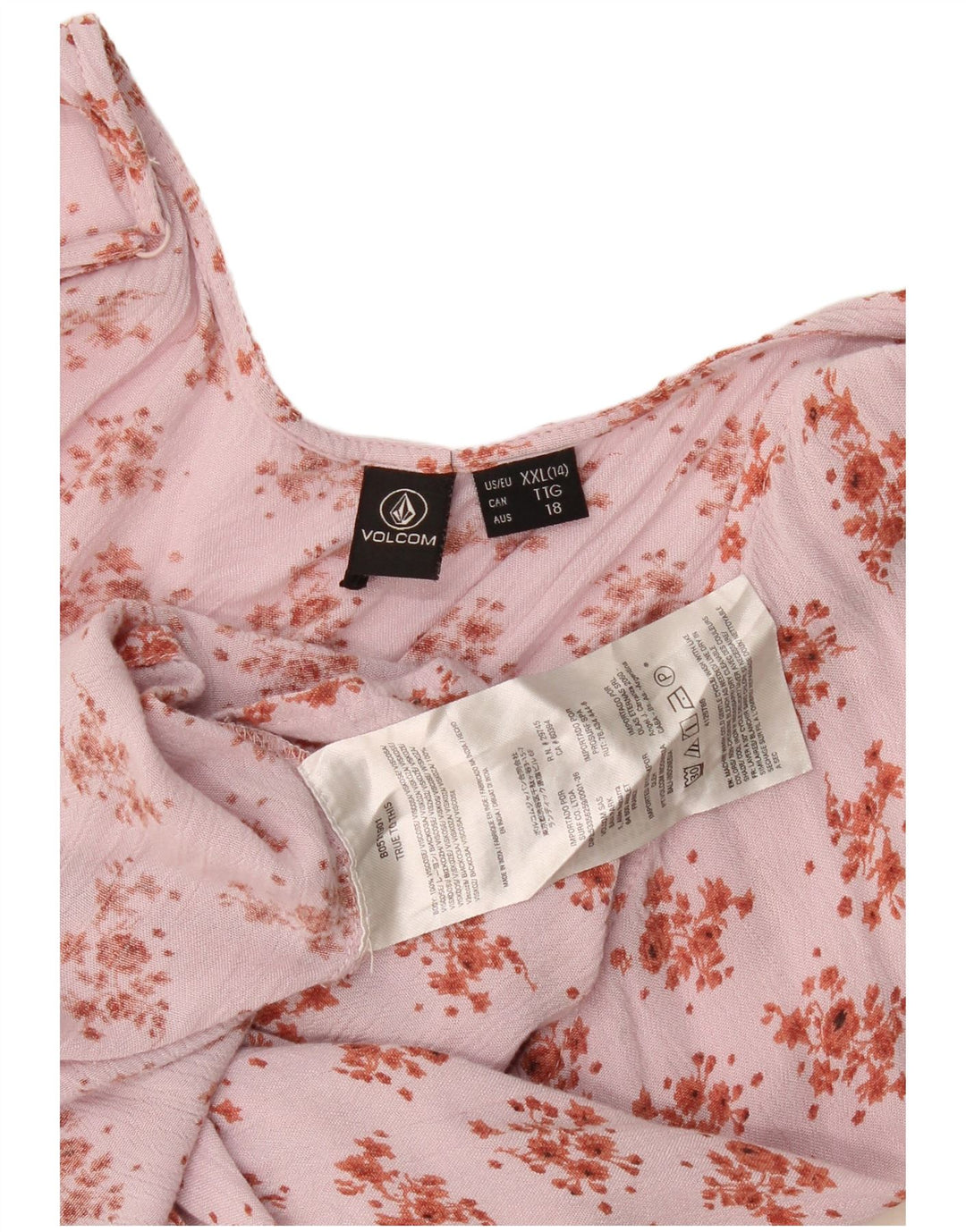 Volcom Haut Licou Femme UK 20 2XL Rose Floral Viscose