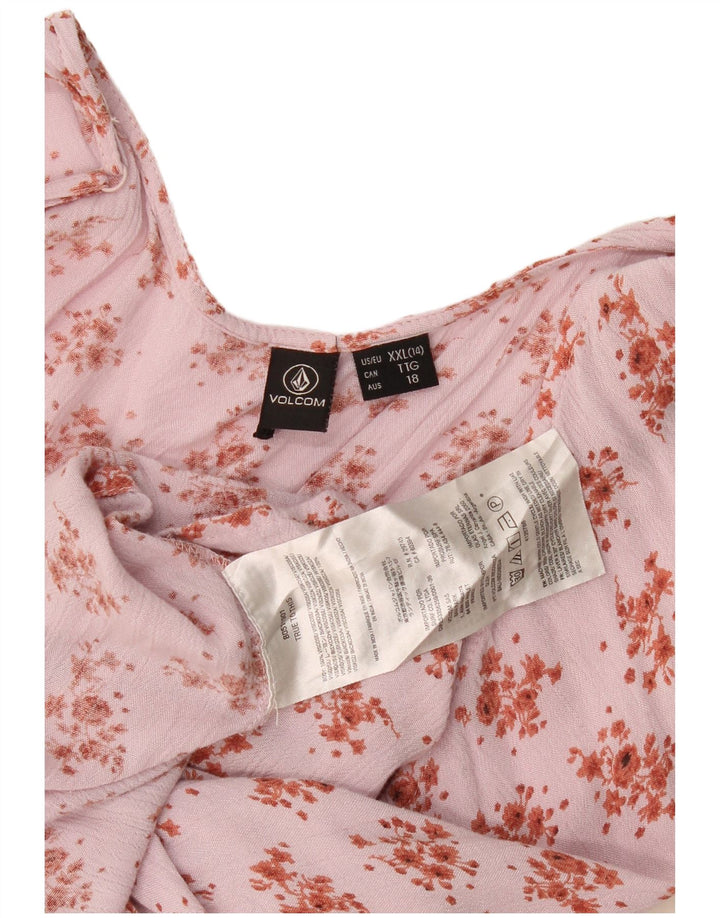 Volcom Haut Licou Femme UK 20 2XL Rose Floral Viscose