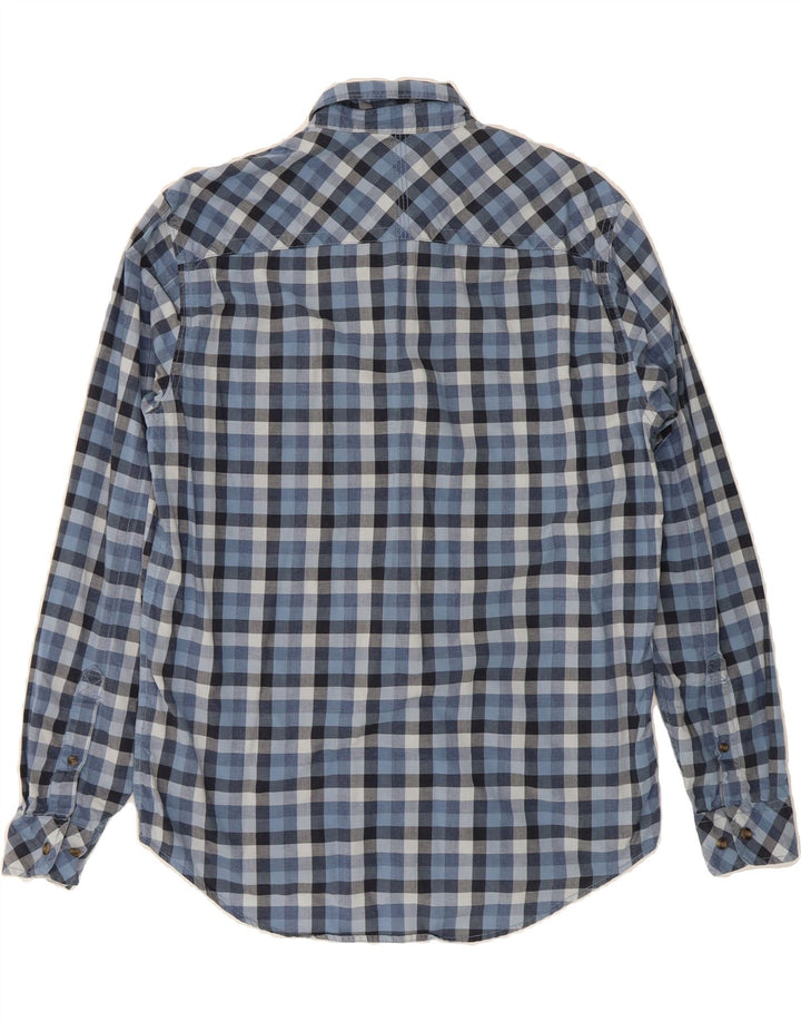 TIMBERLAND Mens Slim Fit Shirt Medium Blue Check Cotton Vintage Timberland and Second-Hand Timberland from Messina Hembry 