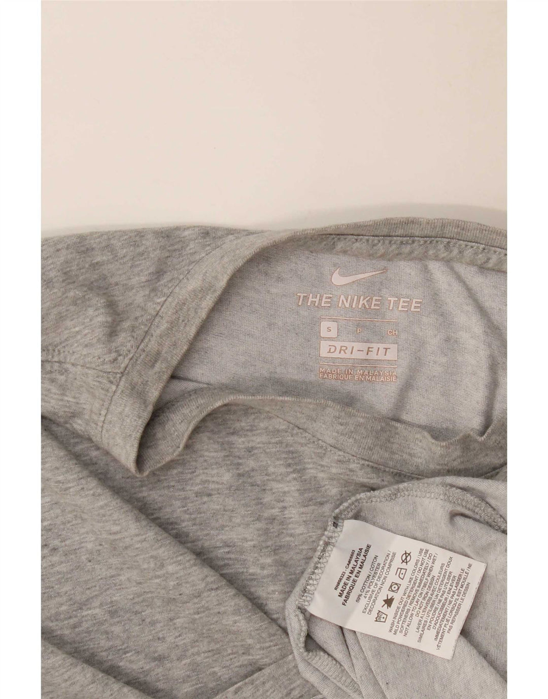 Nike Hommes Dri Fit T-Shirt Haut Petit Gris Coton