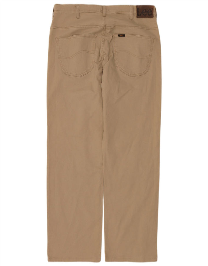 LEE Pantalon décontracté droit Brooklyn pour homme W34 L34 Beige Coton