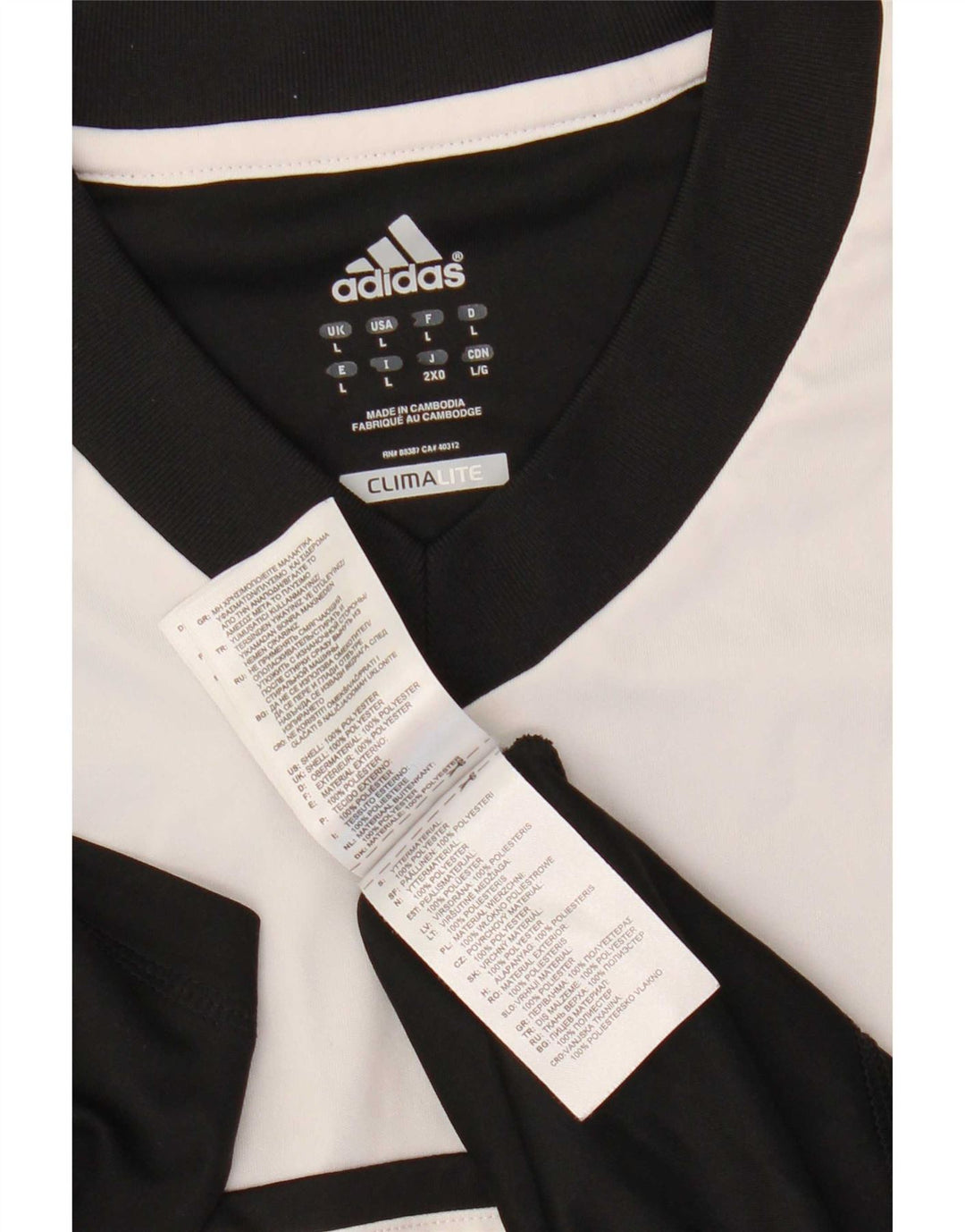 Adidas Hommes Climalite T-Shirt Haut Large Noir Colorblock Polyester