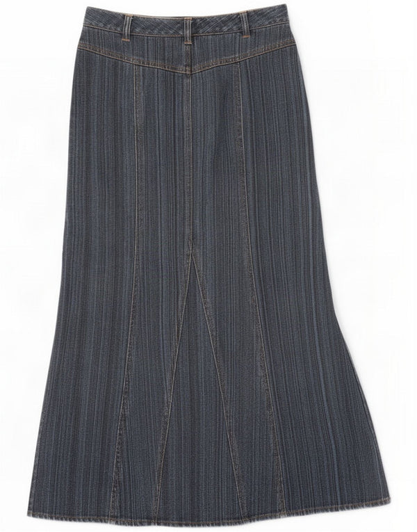 Laura Ashley Jupe en jean pour femme UK 10 Small W30 Bleu marine Coton