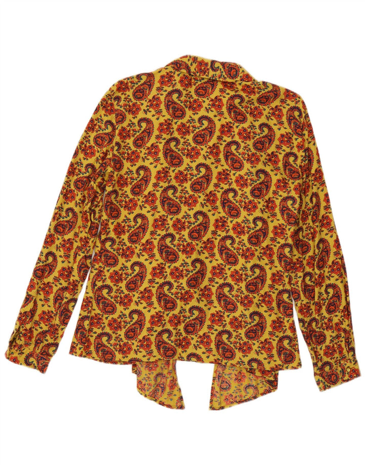 Byblos Chemisier chemise à nouer sur le devant pour femme IT 44 Jaune moyen Paisley