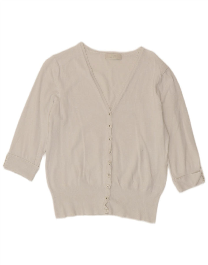 Marks & Spencer Pull cardigan court à manches 3/4 pour femme UK 12 Blanc moyen