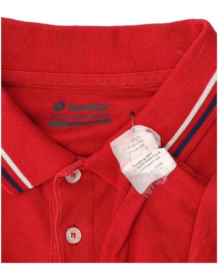 Lotto Polo à Manches Longues Homme Rouge Moyen Coton