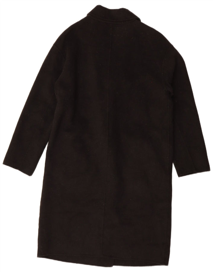 Zara Manteau surdimensionné à double boutonnage pour femme UK 10 Petite laine noire