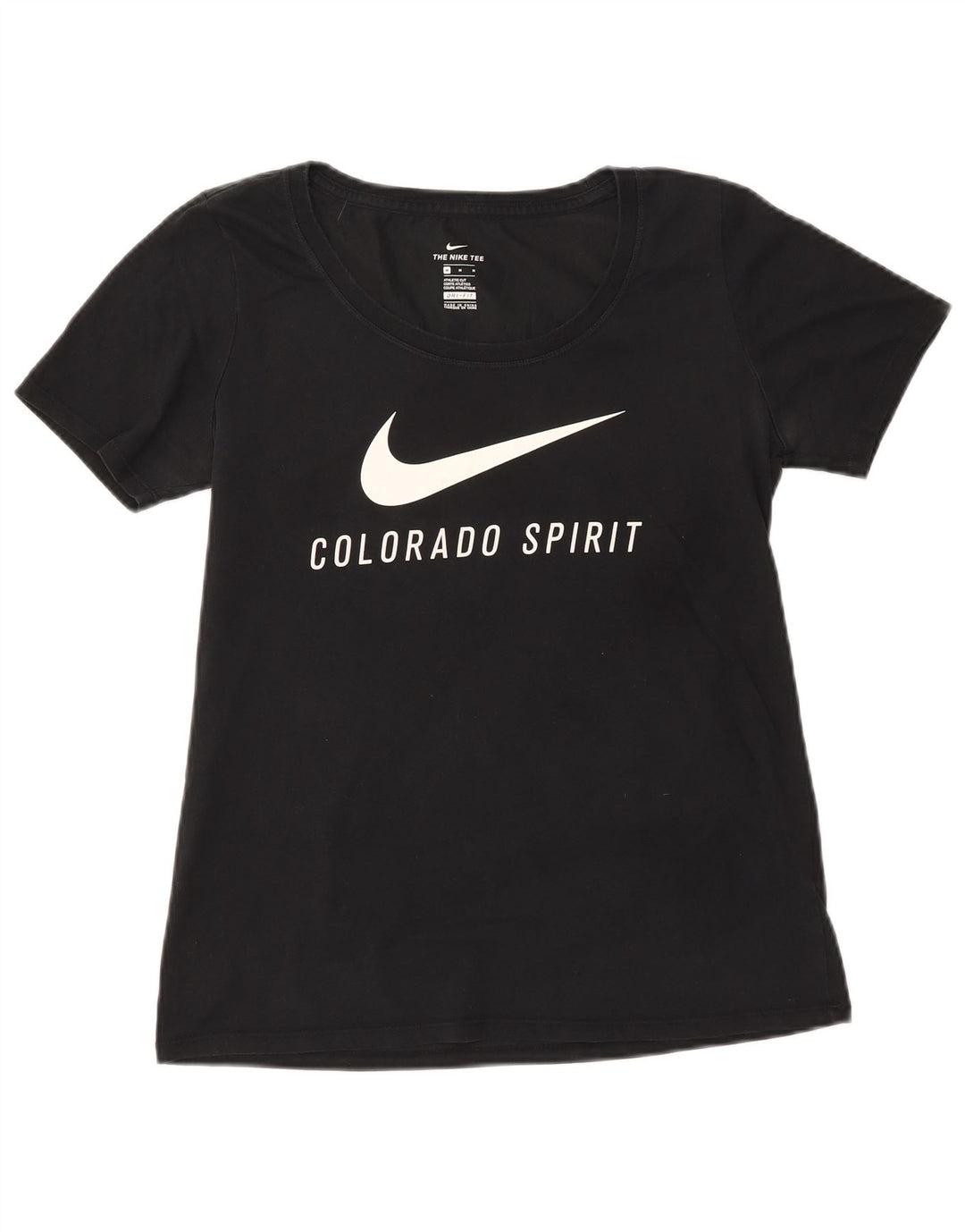 NIKE Femmes Colorado Spirit Graphic T-Shirt Top UK 12 Moyen Noir Coton