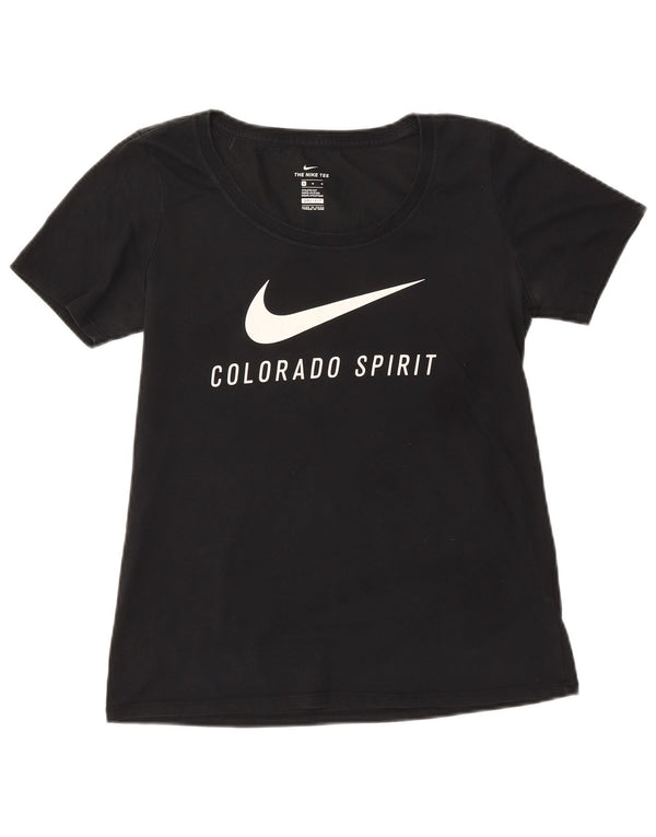 NIKE Femmes Colorado Spirit Graphic T-Shirt Top UK 12 Moyen Noir Coton