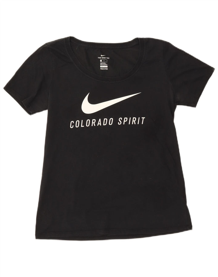 NIKE Femmes Colorado Spirit Graphic T-Shirt Top UK 12 Moyen Noir Coton
