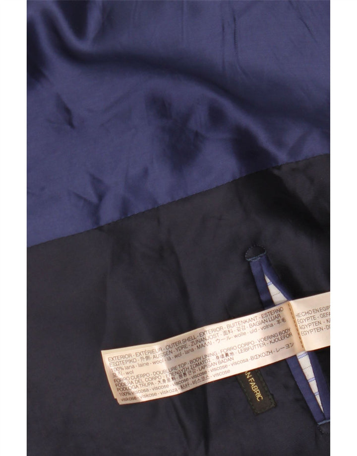 Massimo Dutti Veste Blazer 2 Boutons Homme EU 54 XL Bleu Marine Laine