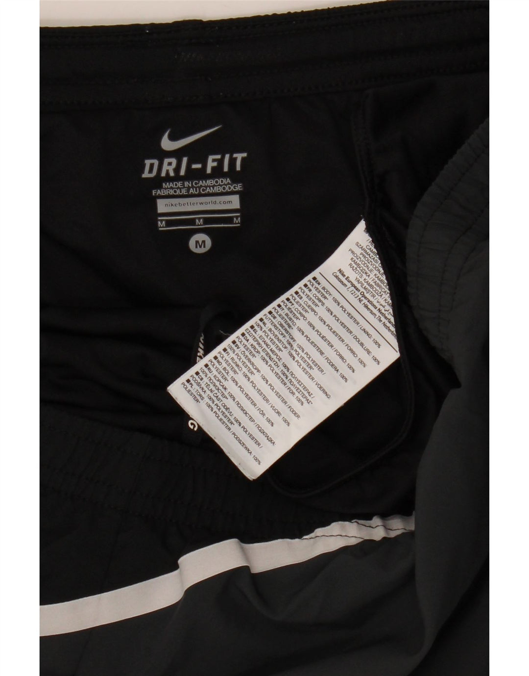 Nike Short de sport Dri Fit pour femme UK 14 Noir moyen Polyester