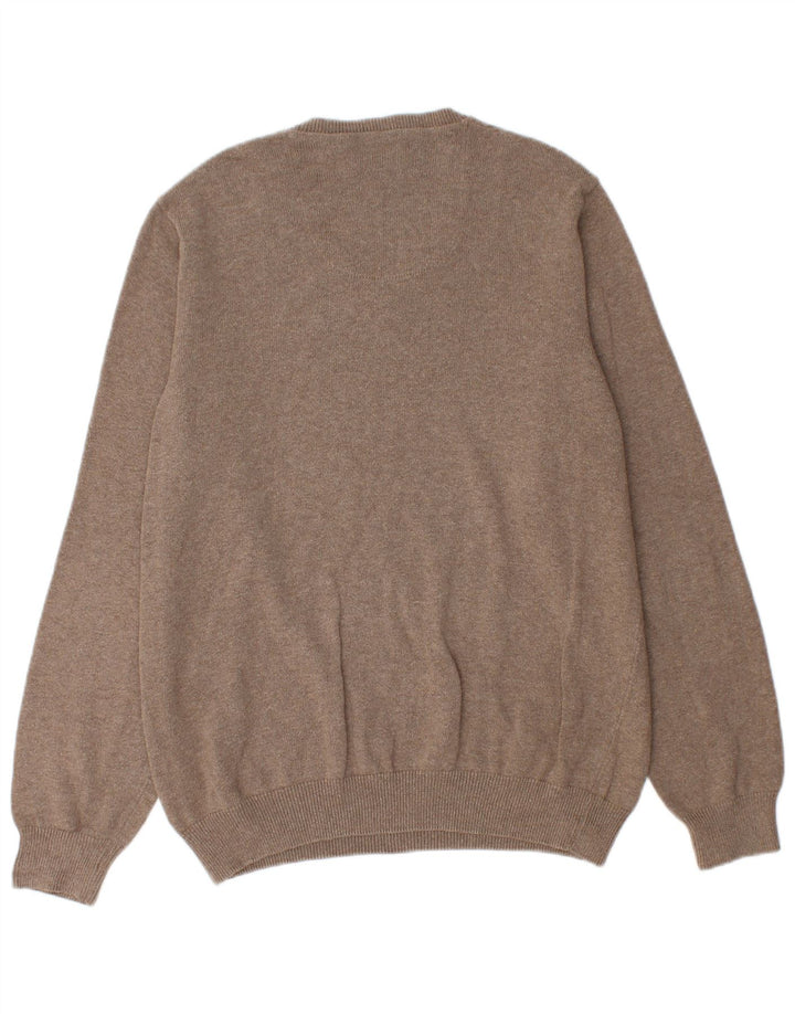 MARKS & SPENCER Pull coupe classique à col en V pour homme, grand coton marron