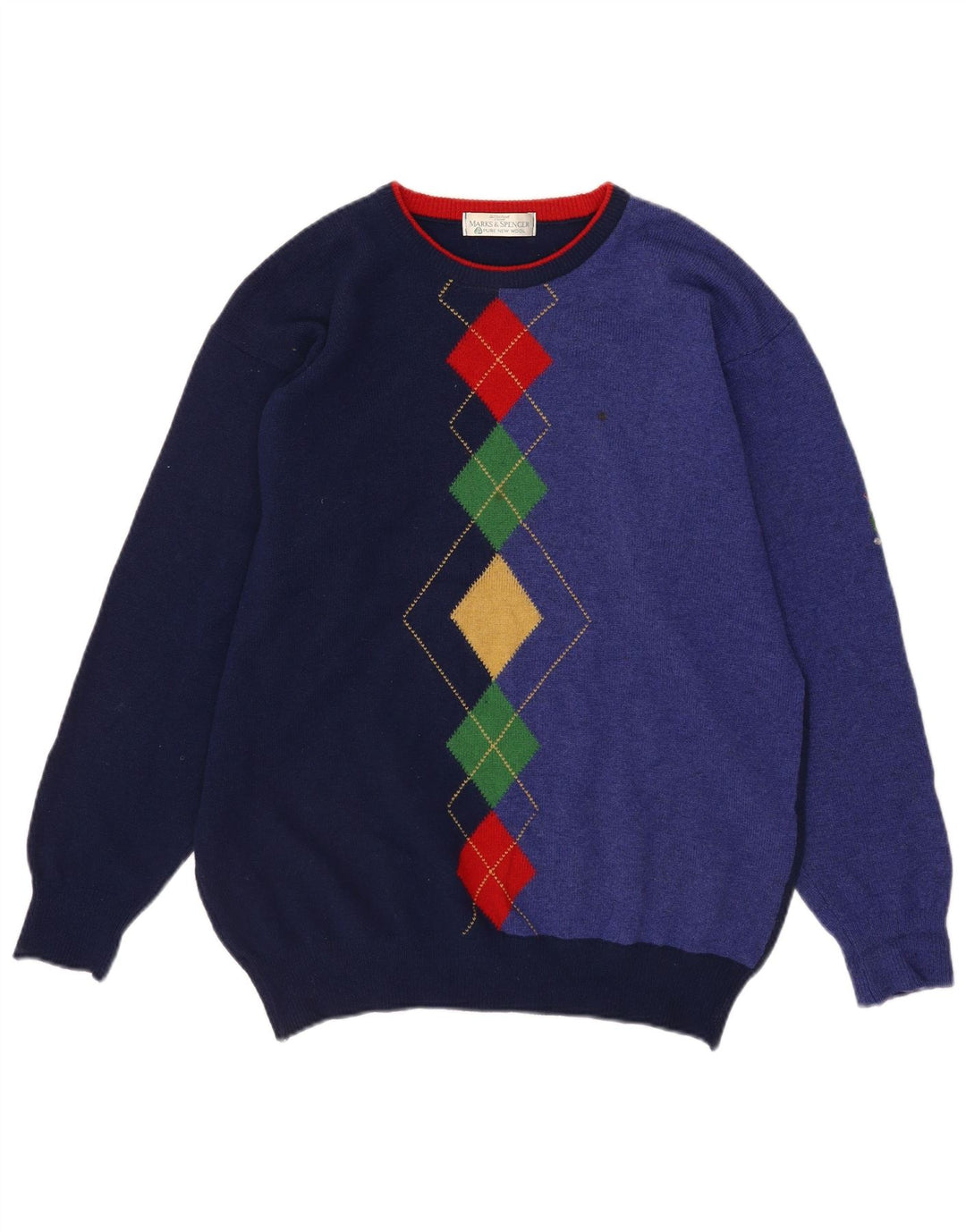 Marks & Spencer Pull Col Ras du Cou Homme Bleu Marine Moyen