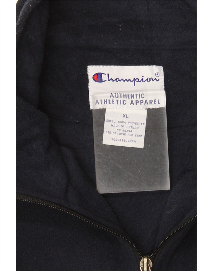 Champion Pull polaire à col zippé pour homme XL Bleu marine Colorblock Polyester