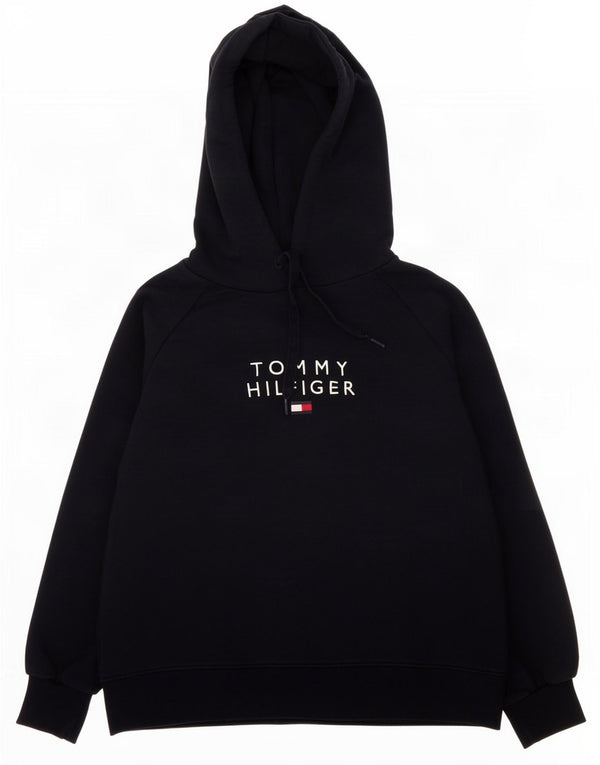 Tommy Hilfiger Pull à capuche graphique pour femme UK 14 Bleu marine moyen