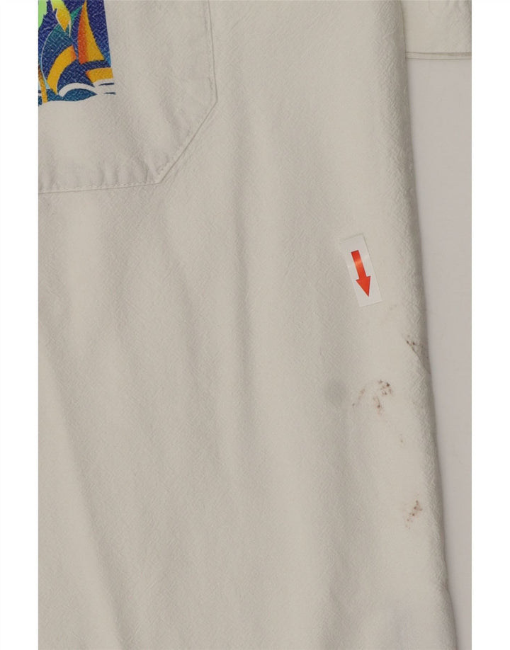 VINTAGE Polo Homme Coton Blanc Moyen