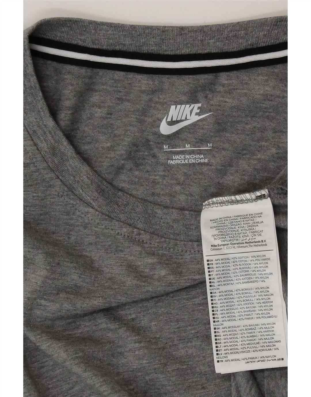 Nike T-shirt pour femme UK 14 Gris moyen moucheté modal