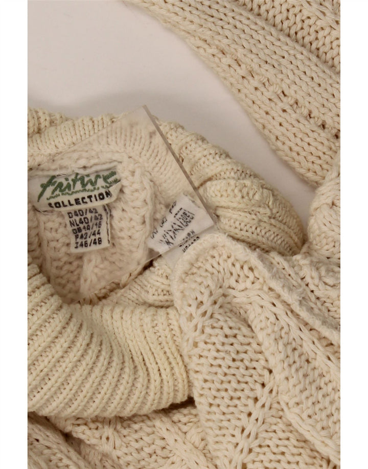 FRITZI Pull surdimensionné à col roulé pour femme UK 14/16 Large Beige