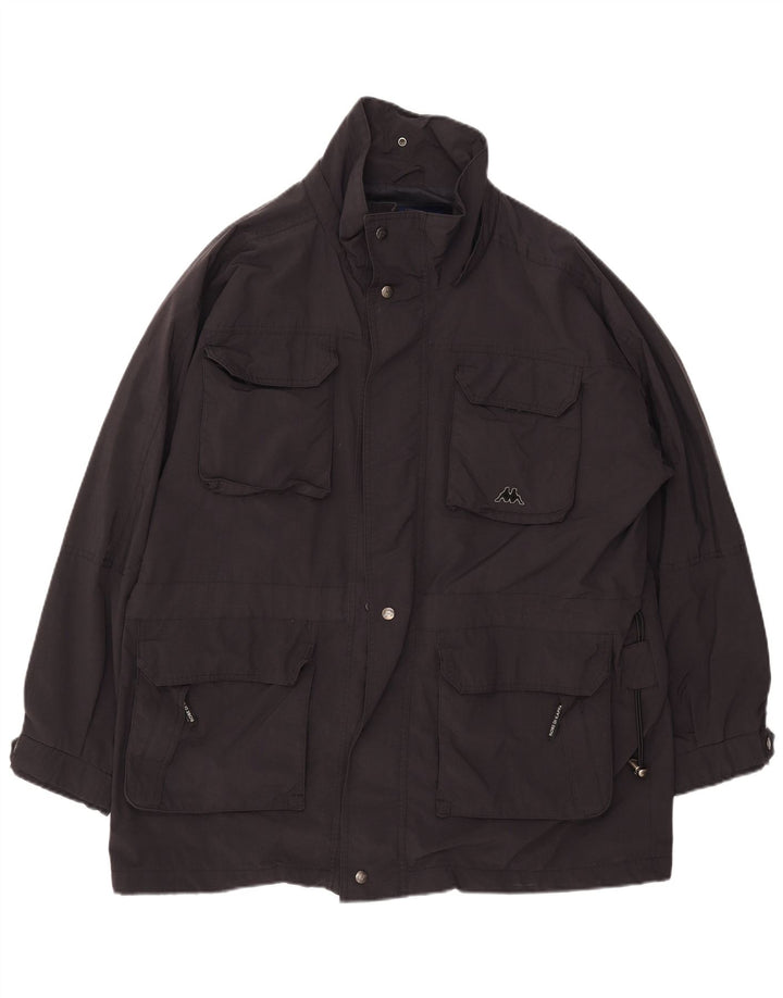 Kappa Veste utilitaire pour homme UK 40 Large Noir Nylon