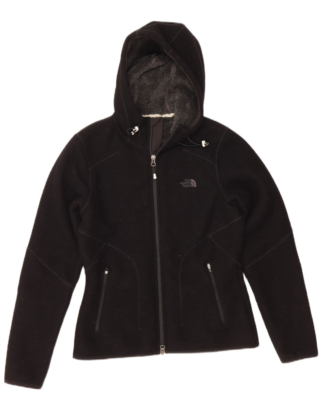 THE NORTH FACE Veste de survêtement à capuche pour femme UK 10 Small Noir