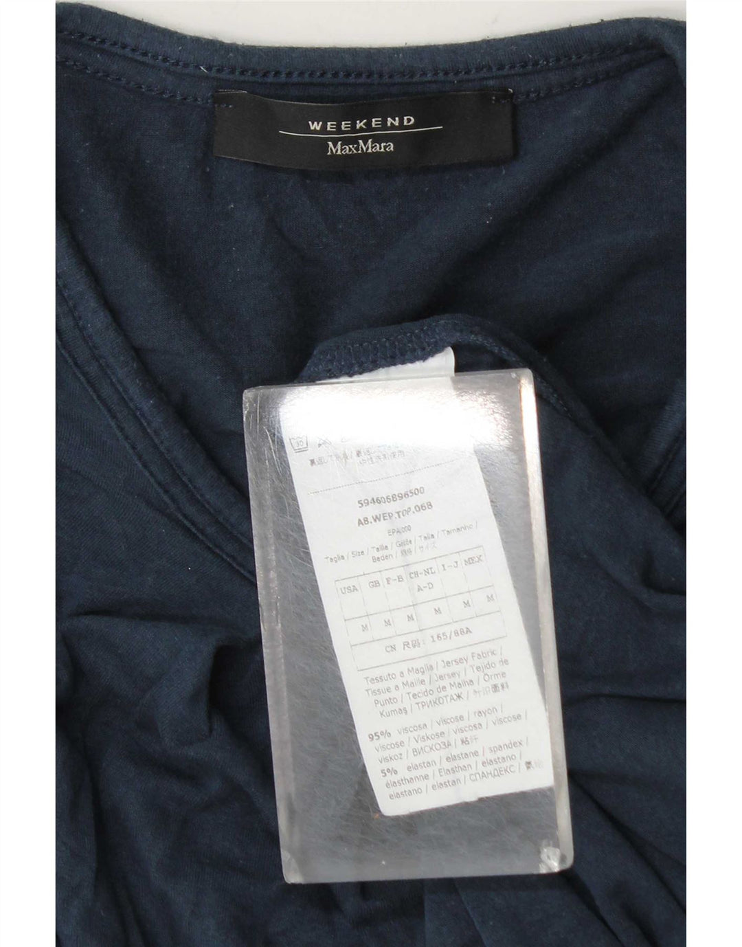 Max Mara Haut de week-end à manches longues pour femme UK 44 Bleu marine moyen Viscose