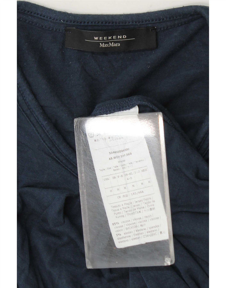 Max Mara Haut de week-end à manches longues pour femme UK 44 Bleu marine moyen Viscose