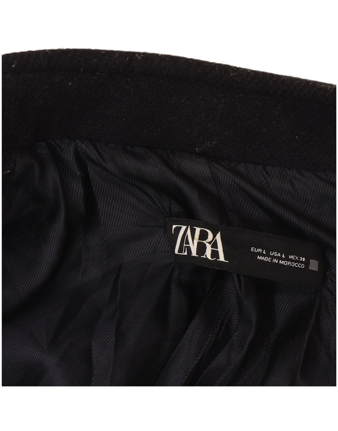 Zara Womens Double Breasted Coat UK 16 Large Bleu Marine Laine