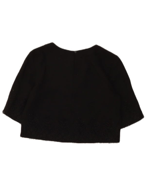French Connection Womens Crop Top UK 8 Small Black Polyester