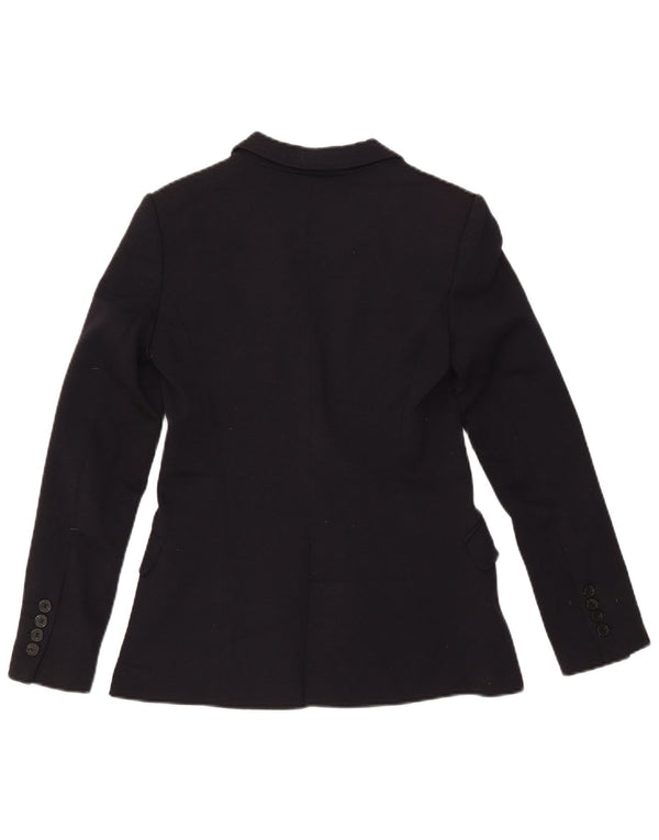 Zara Femme 1 Bouton Blazer Veste UK 10 Petit Noir Polyester