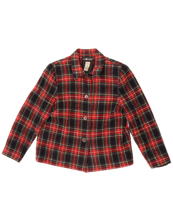 Sag Harbor Veste blazer à 4 boutons pour femme UK 12 à carreaux multicolores moyens