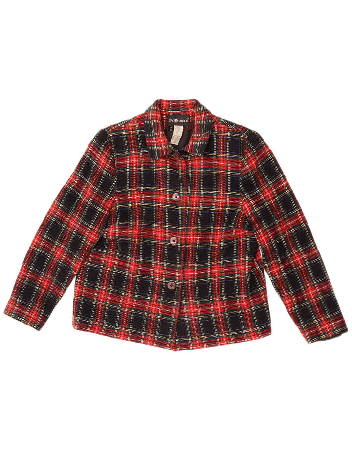 Sag Harbor Veste blazer à 4 boutons pour femme UK 12 à carreaux multicolores moyens