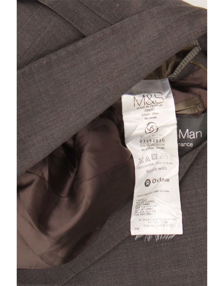 Marks & Spencer Veste blazer à 2 boutons pour homme UK 36 Petite laine grise