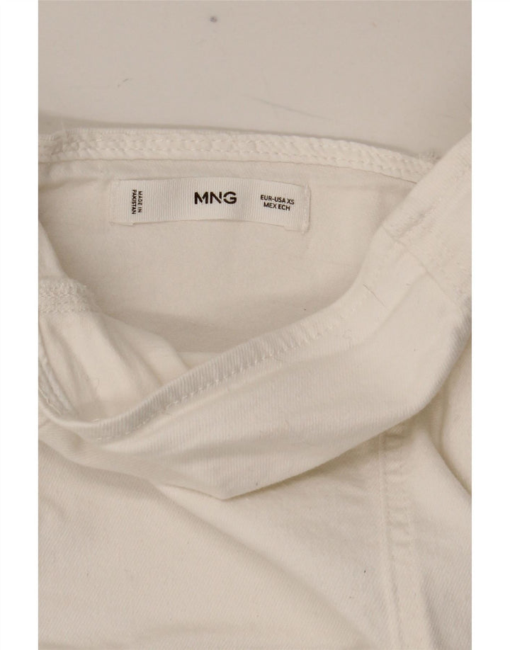 Mango Femme Corset Top UK 4 XS Blanc Coton