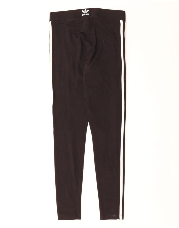 ADIDAS Leggings Femme UK 8/10 Petit Noir Coton