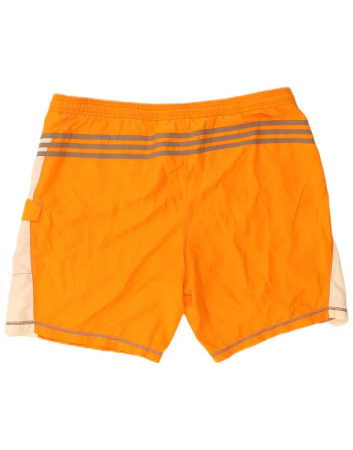 Adidas Short de bain graphique pour homme 2XL Orange Colourblock Polyester
