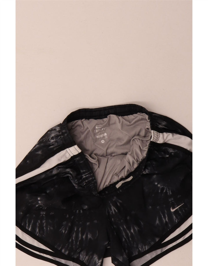 Nike Short de sport Dri Fit pour femme UK 8 Small Noir Tie Dye Polyester