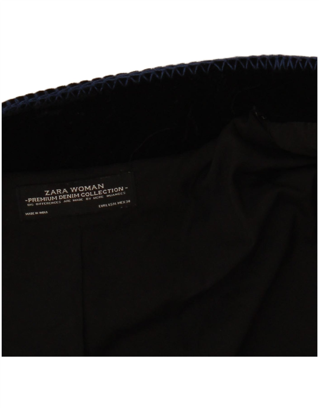 ZARA Veste boléro ouverte en velours pour femme UK 16 Large Black Paisley