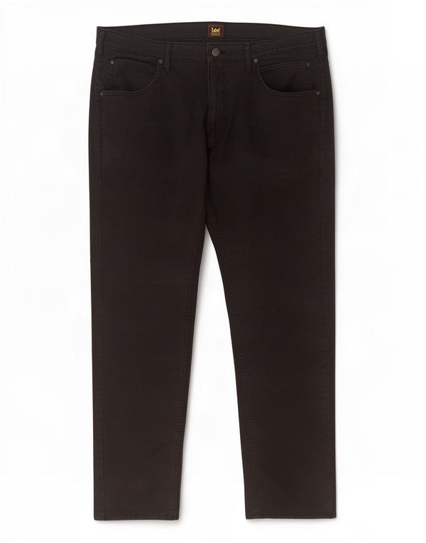 Lee Mens Daren Zip Fly Straight Casual Trousers W38 L30 Black Cotton
