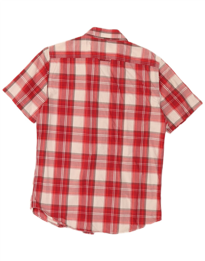 SUPERDRY Chemise à Manches Courtes Homme XL Rouge Carreaux Coton
