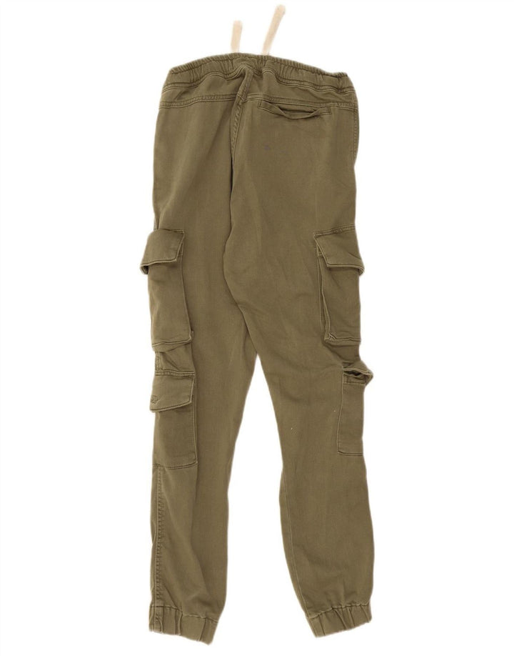 Zara Pantalon Cargo Joggers Homme Petit W30 L28 Kaki Coton Armée